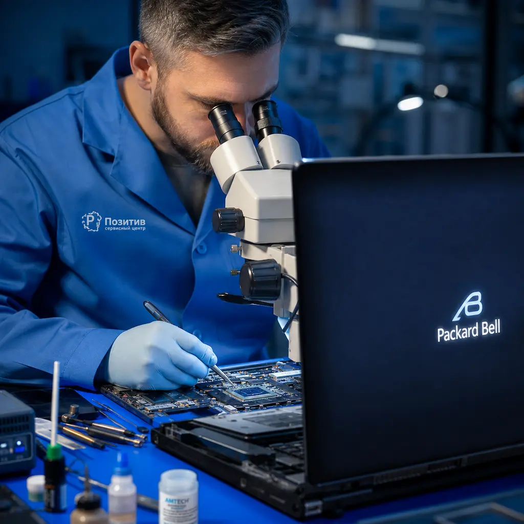 Замена видеокарты ноутбука Packard Bell в Долгопрудном