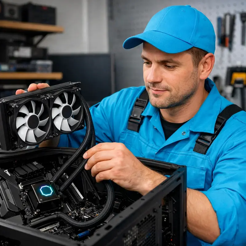 Установка водяного охлаждения на компьютер в Долгопрудном